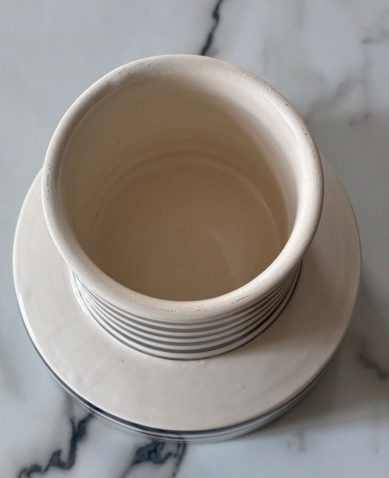 Image 1 of Marokkaanse gestreepte keramische kom of vaas