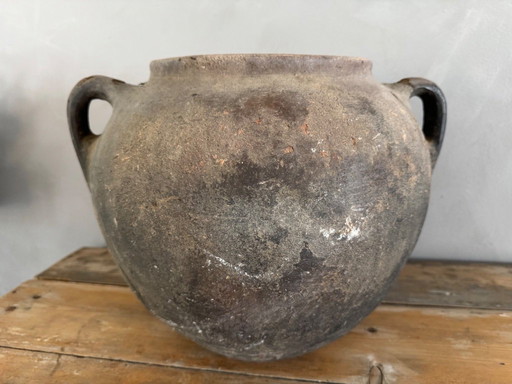 Antique large French jug beautiful patina