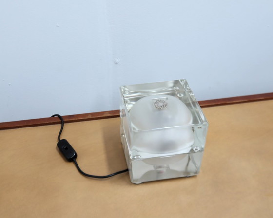 Image 1 of Lampada da tavolo Cubosfera anni '60 di Alessandro Mendini per Fidenza Vetraria