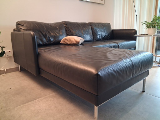 HÜLSTA Ecksofa HS 450, Leder schwarz,