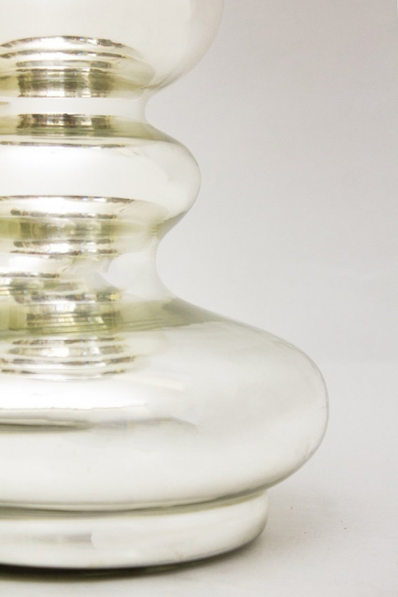 Image 1 of 70’s vintage glazen chrome Space Age tafellamp 