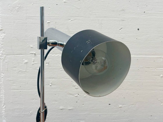 Image 1 of Table lamp with chrome frame and die-cast metal base, 1970s