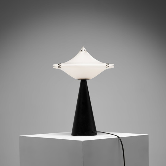 'Alien' Table Lamp by Luciano Cesaro for Tre Ci Luce, Italy, 1970s, Metal, Black, Space Age (photo 4 of 11)