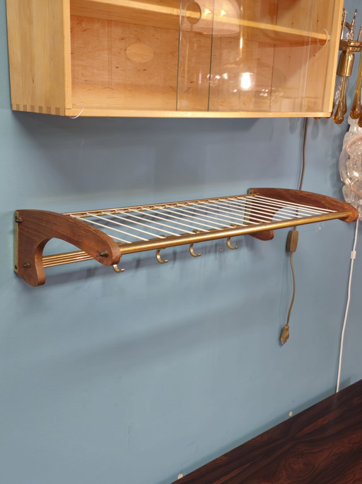 Vintage Teak & Messing Wandkapstok Kapstok – kapstokken, Wood
