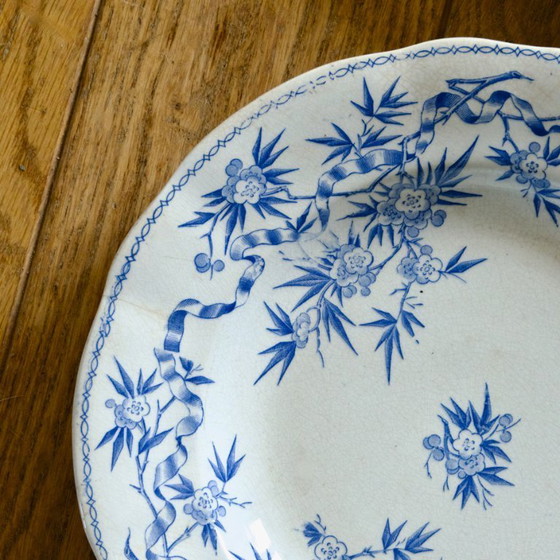 Image 1 of Assiettes XIXe terre de fer Sarreguemines "Epine" (5AC)