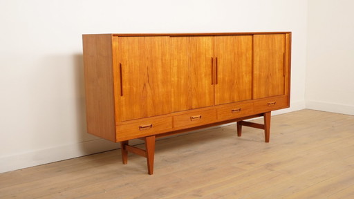 Credenza alta vintage | Mobile a muro | Teak | Anni '60