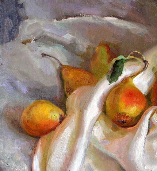 Dipinto ad olio originale, Natura morta con frutta, Le pere della nonna – schilderijen tekeningen, Canvas (photo 2 of 5)
