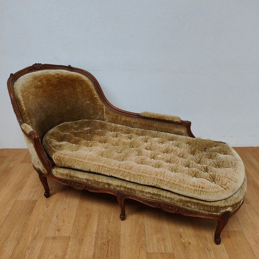 Chaise longue Luis XV antigua, sofá tumbona