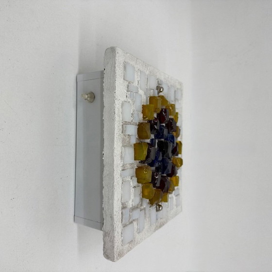 Image 1 of Brutalistische Wandleuchte aus Glas und Harz, 1970er Jahre, Deutschland
