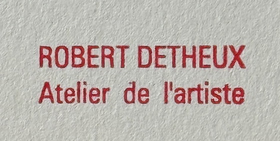 Image 1 of Robert Detheux - Magnifique portrait surréaliste - Vendu encadré 