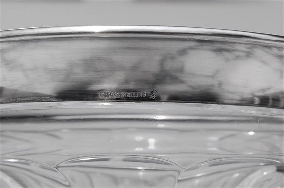 Image 1 of Urn-shaped crystal vase with solid silver rim, Gebrüder Kuhn