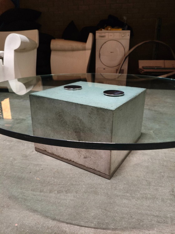 Image 1 of Sergio & Giorgio Saporiti 'Sapo' Coffee Table in Concrete and Glass