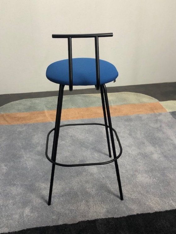 New Bar Stool Blue/Black Frame Richard Hutten PI For Puik – Barstools, Textile (photo 4 of 6)