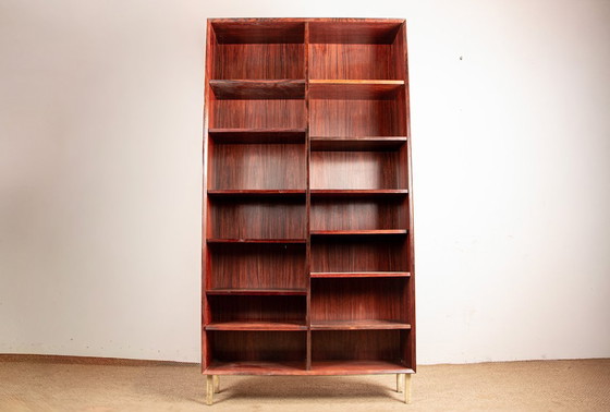 Image 1 of Large Danish tall shelf in rosewood by Erik Brouer for Brouer’s Mobelfabrik.