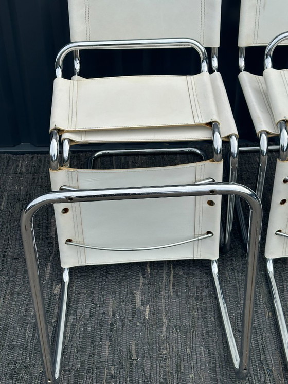 Mart Stam S 33 Chairs – Dining chairs, Chrome, Leather (photo 13 of 24)