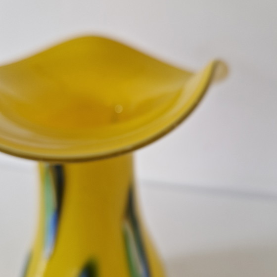 Image 1 of Goldan Talast Designvase, mundgeblasene Vase, gelbe Vase