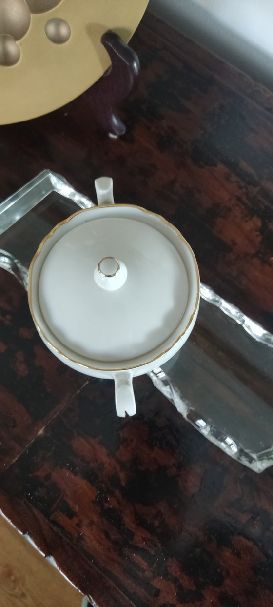 Image 1 of Zuccheriera Vintage Richard Ginori - Porcellana Italiana con Bordatura in Oro