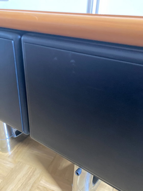 KNOLL Warren Platner Sideboard Lowboard – Leather, Wood (photo 20 of 22)