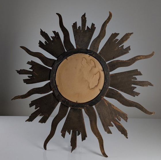 Image 1 of Miroir soleil doré, années 1960
