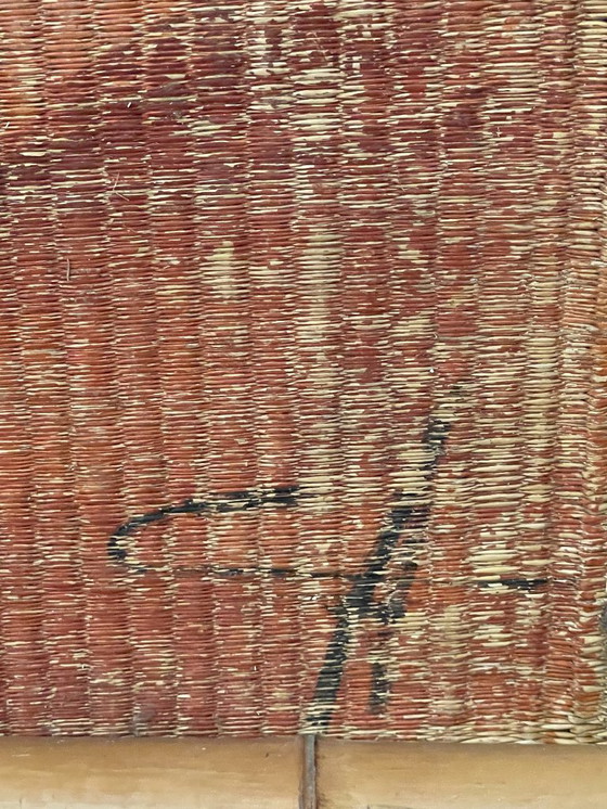 Image 1 of Art Deco Cubist style decoration painted on bamboo