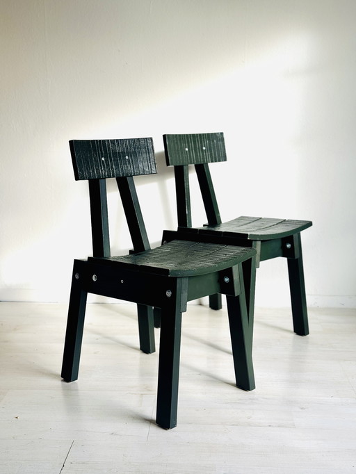 Chairs Ikea Industriell Piet Hein Eek dark green