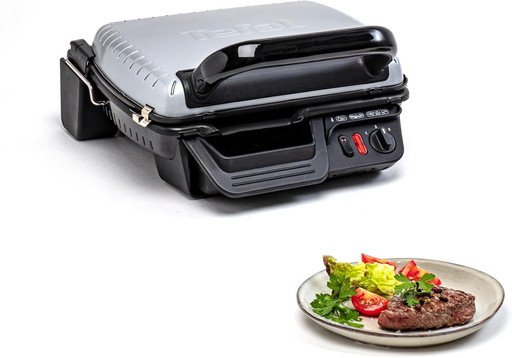 Tefal GC305012 Ultra Compact Grill électrique, Position barbecue, 2000 W, Cuisson saine, Plaques antiadhésives compatibles lave-