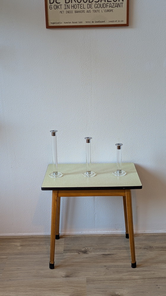 Image 1 of Vintage plexiglas chromen kandelaars Svenskt Tenn stijl trio
