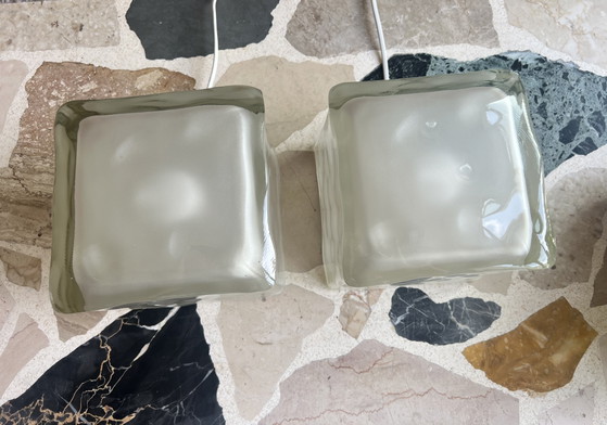 Image 1 of Set mit 2 elfenbeinfarbenen IKEA-Lampen in Eiswürfelform