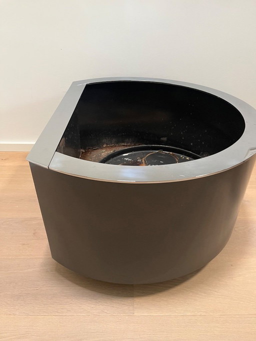 1970s design planter - Luigi Caccia – plantenbak, Aluminium