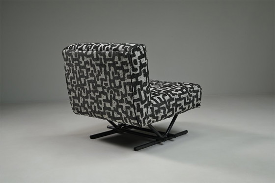 Image 1 of Set of 2 Jacquard postmodern lounge chairs, 1980s Italy.