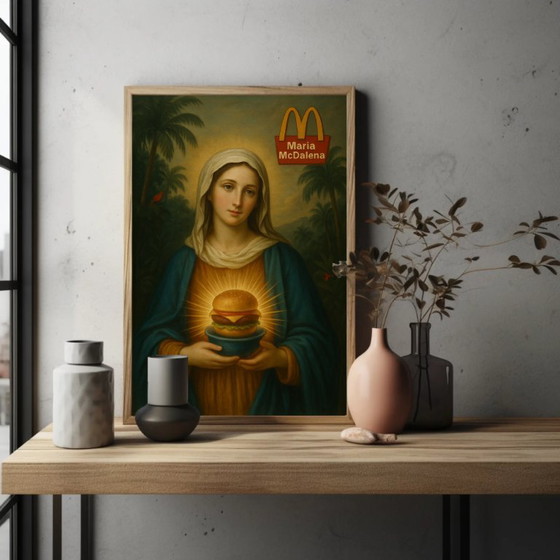 Tirage d'art Maria McDdalena, Tirages d'art, Toile, Bois, Multicolore, Pop Art (photo 2 sur 5)