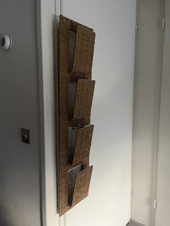 Image 1 of Portariviste/portaoggetti da parete vintage in rattan IKEA (anni '80/'90)