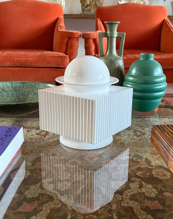 Image 1 of Sergio Asti, jarrón posmoderno de cerámica blanca, Cedit, Italia, década de 1970