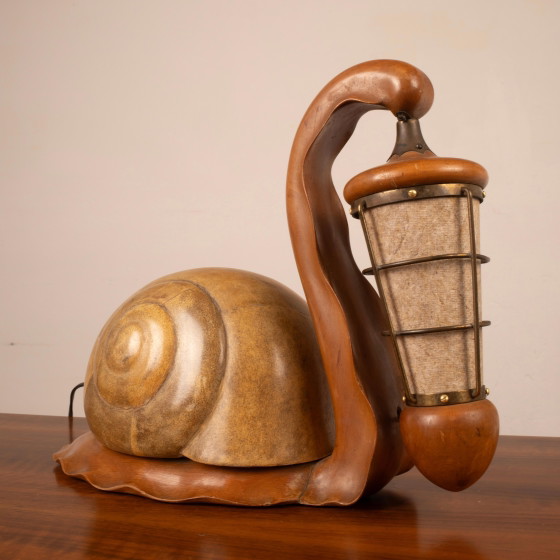 Aldo Tura Parchment Snail Table Lamp Mid Century 1940 – Paper, Brass, Mid Century Modern (photo 8 of 27)
