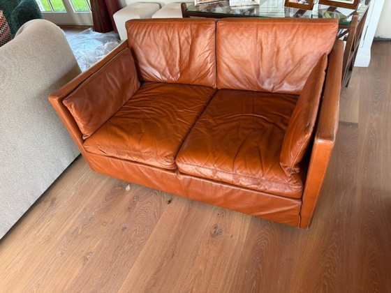 Image 1 of Ensemble de canapés en cuir Durlet - Cognac - Design belge - 3 places + 2 places + 1 place