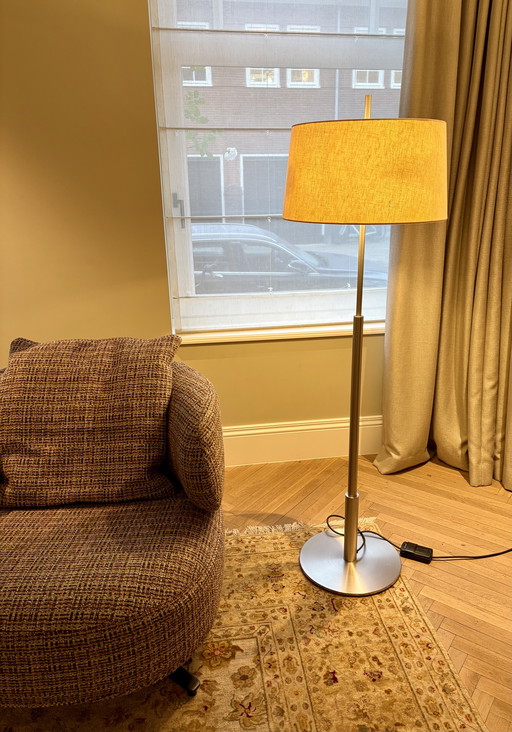 Santa and Cole “Diana” floor lamp on satin nickel
