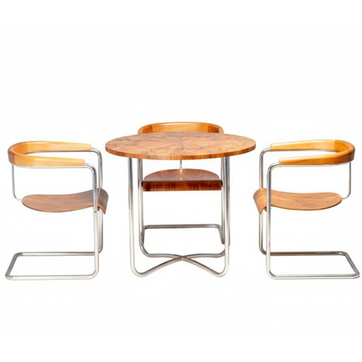 Tsjechoslowaakse functionalistische eethoek, toegeschreven aan Jindřich Halabala, jaren 1930-1940.