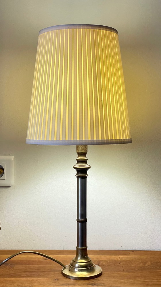 Image 1 of Stahl- und Messinglampe aus den 1970er Jahren