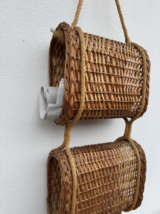 Servitore sospeso in vimini rattan anni '60 – Decorazioni murali (photo 11 of 13)