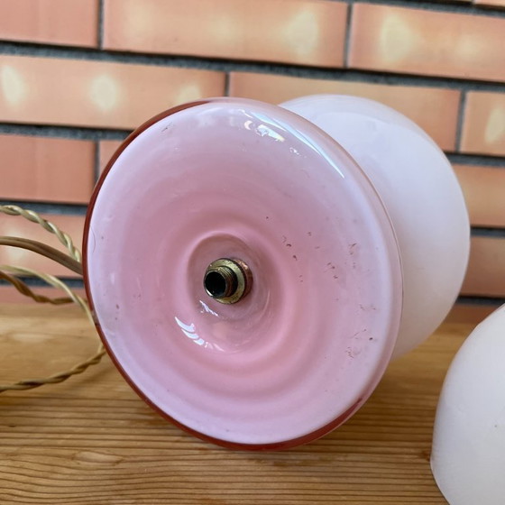 Space Age Pink Opaline Glass Accent Table Lamp, 1960s (photo 11 of 13)