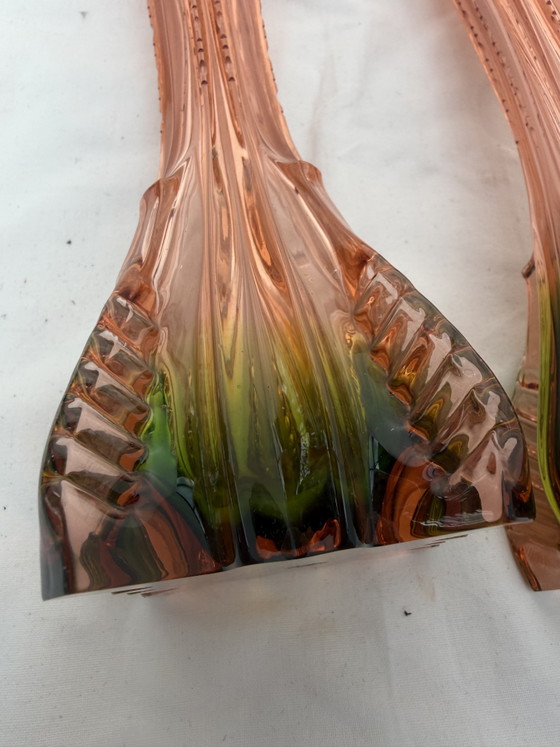 Prachtige Set Art Deco ‘Rubina Verde’ Vaasjes – Jaren 20/30 – Perfecte Staat! – Vazen, Glass (photo 6 of 8)