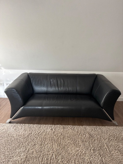 Rolf Benz 322 Ledersofa schwarz 2,5 Sitzer – 2 zitsbanken, Leather