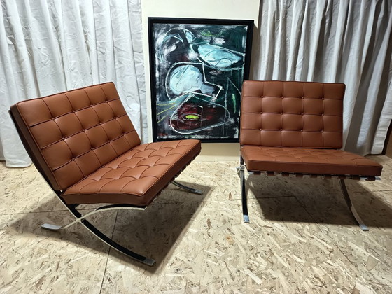 Image 1 of Sillones KNOLL Studio Barcelona (NUEVA Serie 2026) en piel natural (color coñac)