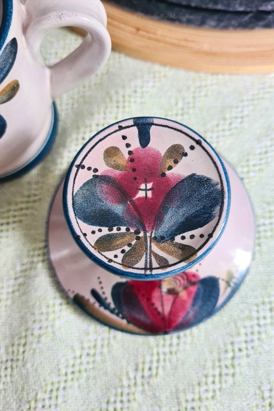 Image 1 of Bellissimo set da caffè in ceramica LUZERNER, con motivi floreali dipinti a mano.