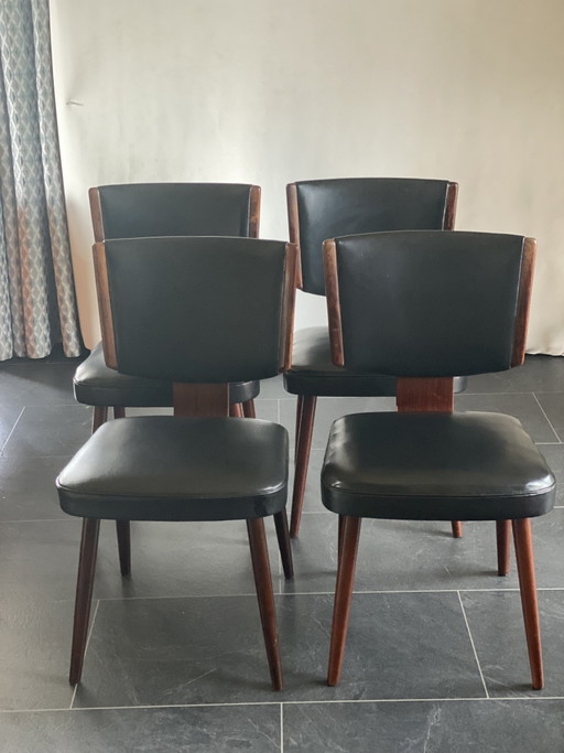 4 sedie da pranzo in palissandro olandese