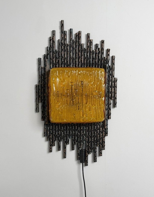 Applique murale brutaliste de Marcello Fantoni, Italie, années 1970