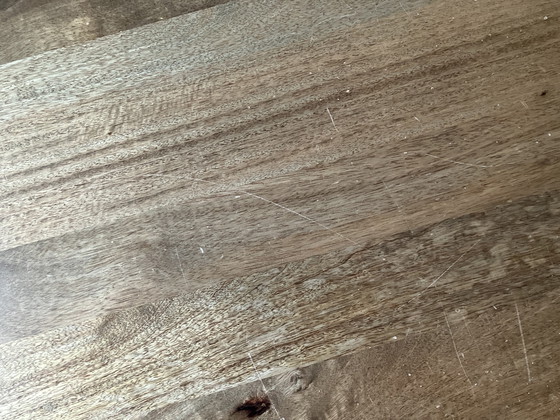 Image 1 of Large industrial dining table and benches 