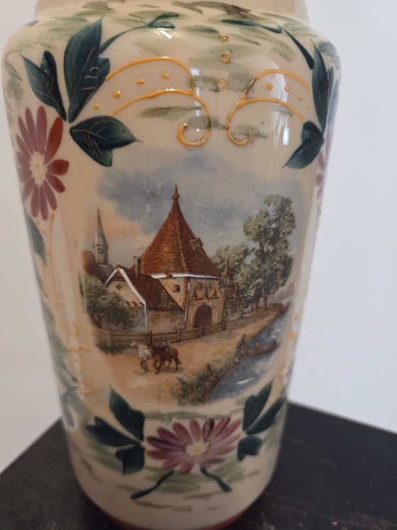Image 1 of 2 antique opaline vases
