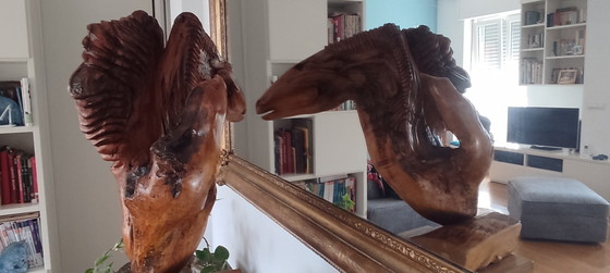 Image 1 of Moderne houtsnijkunst - Twee paardenhoofden - Gesigneerd Giuliani '92