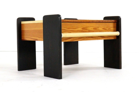 Image 1 of Set of 2 pine bedside tables vintage brutalist